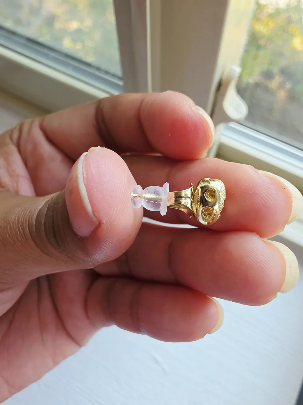 Gold Heart Floral Stud Earrings - Women Jewelry